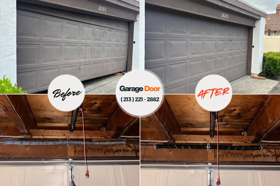 Before and after: garage door repair Pearisburg, VA